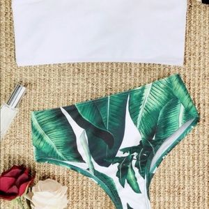 High waisted Zaful bikini Leaf print